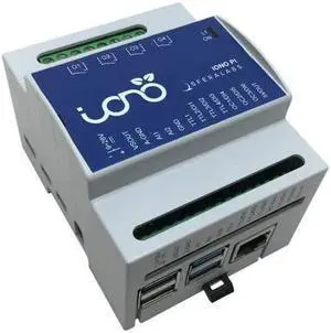 Sfera Labs Iono Pi Pi4B 2GB - Raspberry Pi I/O Module - DIN-Rail Case, 4 relays, Analog/Digital Inputs, OC Outputs, TTL I/O, Wiegand, 1-Wire, Real Time Clock (RTC), Secure Element Chip