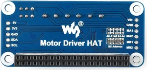 Waveshare Motor Driver HAT for Raspberry Pi Series Boards, I2C Interface for Mobile Robots Waveshare Motor Driver HAT for Raspberry Pi Series Boards, I2C Interface for Mobile Robots