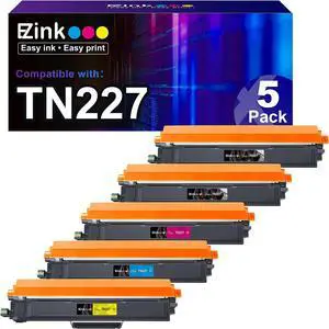 E-Z Ink (TM Compatible Toner Cartridge Replacement  TN227 TN-227 TN227BK High Yield TN223 TN-223 Compatible with MFC-L3710CW MFC-L3750CDW MFC-L3770CDW HL-L3210CW HL-L3230CDW (5 Pack)