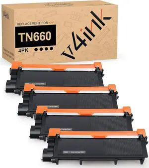 V4INK 4PK Compatible TN-660 Replacement  TN660 TN630 Toner Ink  MFC-L2700DW HL-L2300D L2320D L2340DW L2360DW L2380DW DCP L2540DW L2520DW MFCL2740DW Tray_Toners_Cartridges_Printer
