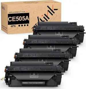 v4ink 4PK Compatible Toner Cartridge Replacement  05A CE505A Toner Cartridge Black Ink  P2035 P2035n P2030 P2055 P2055d P2055dn Pro 400 M401n M401dne M401dw M425dn M425dw Printer