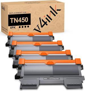 v4ink Compatible Toner Cartridge Replacement  TN450 TN420 Black Toner Cartridge High Yield to use for HL-2240d HL-2270dw HL-2280dw MFC-7360n MFC-7860dw IntelliFax 2840 2940 Printer 4 Pack