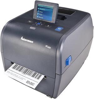 Intermec PC43TB00100201 Intermec, Pc43T Printer, 4" Thermal Transfer/Direct Thermal Desktop Printer, 203 Dpi, LCD Display, Tear-Off, Real Time Clock, USB 2.0 and 2 USB Host Ports