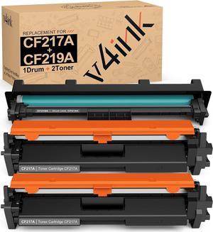 v4ink 3PK Compatible Replacement  17A 19A CF217A Toner Cartridge CF219A Drum Black Ink Set  Pro MFP M130fw M130nw M130fn M130a M102w M102a Printer (1 Drum + 2 Toners)