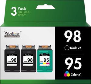 Valuetoner Remanufactured Ink Cartridge Replacement  98 C9364WN & 95 C8766WN for Officejet 150 100 6310, PhotoSmart 8050 C4180 C4150, Deskjet 460 5940 Printer (2 Black, 1 Tri-Color, 3 Pack)