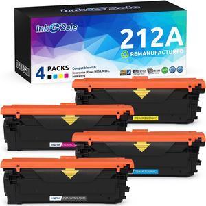 INK E-SALE Remanufactured 212A Toner Cartridge Replacement  212A W2120A W2121A W2122A W2123A  Color Enterprise M554dn M555dn M555x MFP M578dn M578f M578z Flow MFP M578c Printer 4 Packs