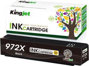 Kingjet 972X Black Ink Cartridges Replacement  972X 972 972A Black Ink for PageWide Pro 477dw 577dw 577z 552dw 452dn 452dw 477dn PageWide Managed P55250dw P57750dw Printer, 1  972X Black