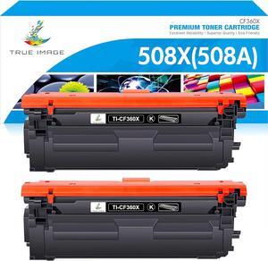 TRUE IMAGE Compatible Toner Cartridge Replacement  508X 508A CF360X CF360A Color Enterprise M553 M553dn M553n M553x MFP M577z M577f M577dn M577c M577 Printer Ink (Black, 2-Pack)
