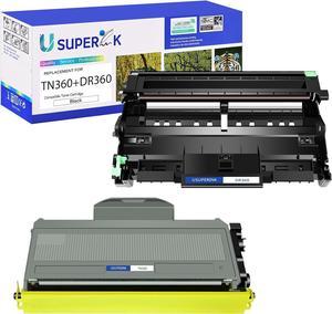 SuperInk 2 Pack Compatible for Brother DR360 Drum Unit TN360 Toner Cartridge (1 Drum,1 Toner ) use in DCP-7030 DCP-7040 HL-2140 HL-2150N HL-2170W MFC-7340 MFC-7840W MFC-7440N MFC-7345N Printer