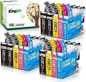 Kingjet Compatible LC203 Ink Cartridge Replacement for Brother LC203XL LC 203 LC201XL LC201 for MFC-J480DW MFC-J880DW MFC-J4420DW MFC-J680DW MFC-J885DW (5 Black, 3 Cyan, 3 Magenta, 3 Yellow, 14 Pack)