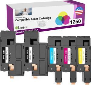 Limeink Compatible 1250 1250c High Yield Toner Cartridges (2 Black, 1 Cyan, 1 Magenta, 1 Yellow) For Dell Laser Printers 1250c 1350cnw 1355cn 1355w 1355cnw C1760nw C1765nf C1765nfw by Limeink