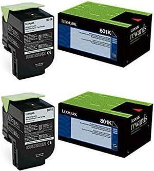 80C10K0 Toner, 1000 Page-Yield, Black, Sold as 2 Each