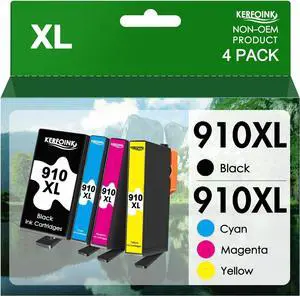 910XL Ink Cartridges Combo Pack Compatible  910 XL 910 Ink Cartridges for OfficeJet Pro 8020 8025 8028 8035 8030 8010 8015 8018 8022 Printer (4 Pack, Black Cyan Magenta Yellow)