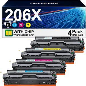 206X 206A Toner Cartridges (with Chip)  206A 206X Toner Cartridge Replacement 4 Pack High Yield Compatible with Laserjet Pro MFP M283fdw M283cdw M255dw M282nw Printer Toner (BCMY, 4P)