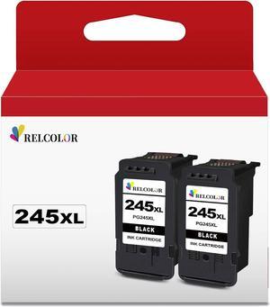 Relcolor 245XL 243XL Ink Cartridge Black for Canon MX490 MX492 MG2525 MG2522 TS3100 TS3120 TS3122 TS3300 TS3322 TS3320 TR4500 TR4520 TR4522 MG2500 MG2520 TS302 TS202 Printer PG 245 243 XL Higher Yield