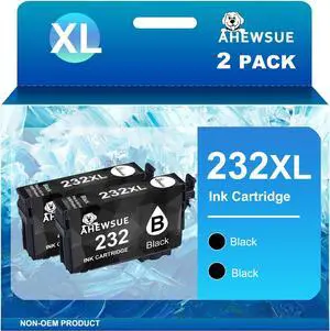 232XL Ink Cartridges Remanufactured Replacement  232 XL Black Ink Cartridges for XP-4200 XP-4205 WF-2930 WF-2950 Printer(2 Black 232XL Ink Cartridges)