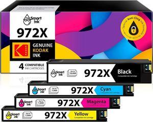 Smart Ink Compatible Ink Cartridge Replacement  972X 972 X (4 Pack Combo) to use with PageWide Pro 477dw 577dw 452dw 477dn 452dn 577z 552dw P55250dw Printers (Black & Cyan Magenta Yellow)