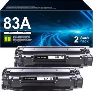 83A Toner Cartridges Black Compatible  83A Black Laserjet Toner Cartridge Work  Laserjet Pro M201dw, MFP M127fn, M127fw M225dw, M125nw Pinter, CF283A, 2 Black