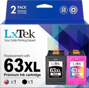 LxTek Remanufactured 63XL Ink Cartridges Combo Pack Replacement 63 63XL to use with HP Officejet 5255 5258 5260 3830 Envy 4520 4516 DeskJet 1112 2132 3632 Printer TrayBlack Color