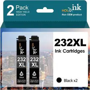 232XL Ink Cartridges Remanufactured Replacement  232 Ink Cartridge 232XL for Expression Home XP-4200 XP-4205 Workforce WF-2930 WF-2950 Printer (2 Black)