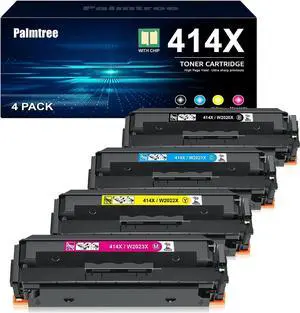 414X Toner Cartridges 4 Pack High Yield (with Chip) Replacement  414X W2020X 414A Toner Cartridges Work  Color Laserjet Pro MFP M479fdw M454dw M479fdn M454dn (Black Cyan Magenta Yellow)