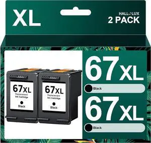 67XL Black Ink Cartridge Replacement  Ink 67 67XL Compatible with Envy 6000 6055e 6400e 6455e 6458e DeskJet 2755e 2700 4100 4155e Printer (2 Black)