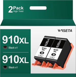 WISETA 910XL Ink Cartridges  Printer 910 Black Compatible with Officejet Pro 8025e 8028e 8035e 8028 8025 (2 Cartridges)