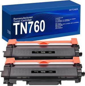 MYTONER TN-760 Remanufactured Toner Cartridge Replacement  TN760 TN730 TN-730 High Yield Printer Toner for MFC-L2717DW HL-L2350DW MFC-L2710DW HL-L2395DW MFC-L2690DW (Black, 2-Pack)