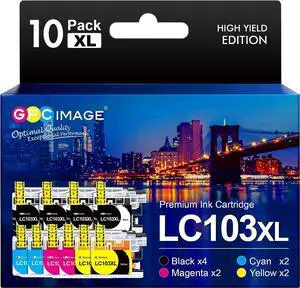 GPC Image Compatible Ink Cartridge Replacement  LC103XL to use with MFC-J870DW MFCJ6920DW MFCJ4510DW MFCJ875DW MFC-J470DW (10-Pack)