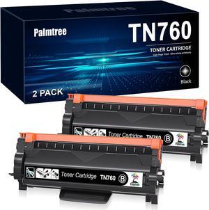 TN760 Toner  Printer Compatible with Brother TN760 TN 730 Toner TN-730/TN-760 for MFC-L2750DW HL-L2370DW MFC-L2710DW HL-L2350DW DCP-L2550DW HL-L2390DW Printer(2 Black)