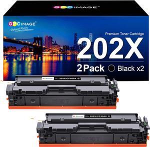 GPC Image Compatible Toner Cartridge Replacement  202X 202A CF500X CF500A Compatible with Laserjet Pro MFP M281fdw M254dw M281cdw M281 M281dw M280nw Printer Tray(2 Black)