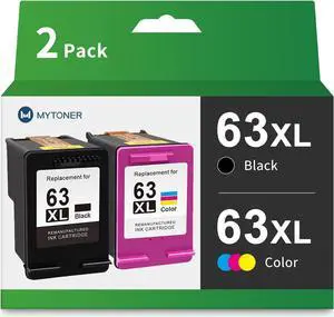 MYTONER 63XL Remanufactured Ink Cartridge 63 Replacement  63 XL Ink for Officejet 3830 4650 4652 4655 5255 5258 Envy 4520 4512 4516 Deskjet 3630 3632 3637 2130 2132 1112 Printer (Black,Color)