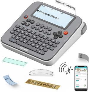 Makeid E1 Label Maker - Bluetooth Compatible Thermal Printer - QWERTY Keyboard Portable Label Maker, 3.4" Large LCD Screen - Prints 9/12/16mm Waterproof Label Tapes - Includes 13.3' Tape, USB Cable