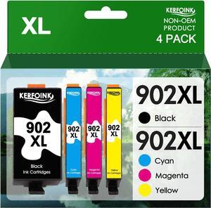 902XL Ink Cartridges Combo Pack Compatible  902 XL Ink Cartridges  Officejet Pro 6978 6960 6962 6968 6954 6958 6950 6951 6970 Printers (Black, Cyan, Magenta, Yellow, 4 Pack)