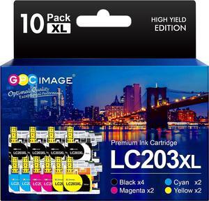 GPC Image Compatible Ink Cartridge Replacement  LC203XL LC203 to use with MFC-J480DW MFC-J680DW MFC-J880DWMFC-J485DW MFC-J4620DW MFCJ5720DW (4 Black, 2 Cyan, 2 Magenta, 2 Yellow, 10-Pack)