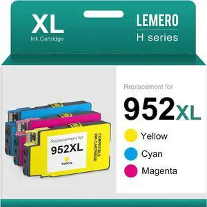 LEMERO Compatible Ink Cartridge Replacement  952 952XL Work with OfficeJet Pro 8720 8710 7740 7720 8702 8210 8200 8715 (1 Cyan 1 Magenta 1 Yellow)