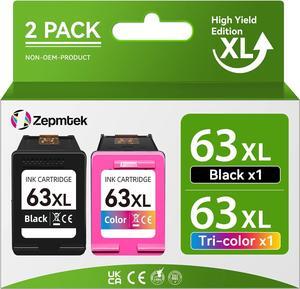 63XL Ink Cartridge Combo Pack Replacement  Ink 63, 63XL, 63 Ink, for Envy 4520 4512 4511 4524 4522, for OfficeJet 4650 3830 52525 5258 4655 5200 5212,for DeskJet 3630 1112 Printer
