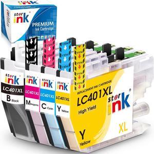 LC401XL Ink Cartridges  Printer, Replacement  LC401 LC-401 401xl (BK/C/M/Y) Compatible with Brother MFC-J1010DW MFC-J1012DW MFC-J1170DW Printer(4-Pack)