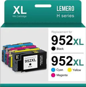 LEMERO 952XL 952 Ink Cartridge Compatible Ink Cartridge Replacement  952XL 952 XL for Officejet Pro 8710, 8720, 8715 8740 8200 8730 8702 7740 7720 8210 (Black Cyan Magenta Yellow, 4 Pack)