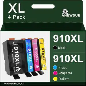 910XL Ink Cartridges Combo Pack Replacement  910 XL Ink Compatible with OfficeJet Pro 8020 8025 8028 8035 8030 8010 8015 8018 8022 Printer (Black Cyan Magenta Yellow- 4 Pack)
