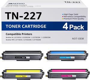 Mooho Compatible Toner Cartridge Replacement  TN227 TN-227 TN227BK TN223 TN223BK/C/M/Y for MFC-L3770CDW HL-L3270CDW HL-L3290CDW MFC-L3710CW Toner Printer (TN-227BK/C/M/Y High Yield 4 Pack)
