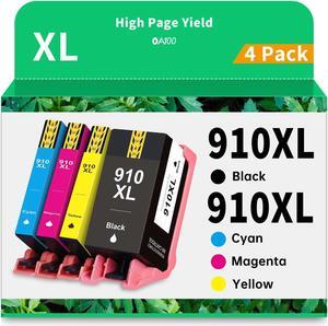 910XL Ink Cartridges Combo Pack  Printers Remanufactured Ink Cartridge Replacement  910 XL Ink for OfficeJet Pro 8020 8022 8025 8028 8034 8035 (4 Pack) HP910XL HP910