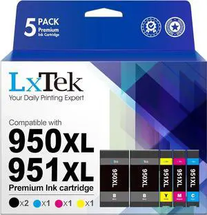 LxTek Compatible Ink Cartridge Replacement  950 950XL 951 951XL to Compatible with OfficeJet PRO 8600 8610 8620 8630 8100 8625 8615 276dw Printer Tray (2 Black, 1 Yellow, 1 Magenta, 1 Cyan)