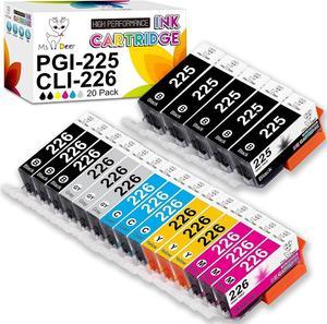 Miss Deer Compatible 226 Ink Cartridges Replacement for Canon PGI-225 CLI-226 PGI225 CLI226 for PIXMA Mg6220 MG6120 MG8120 MG8120B MG8220 MG5320 MX892 Printer 20 Combo Pack (3 Sets + 2 PGI-Black)