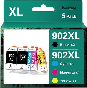 902XL Ink Cartridges Combo Pack,with Updated Chip,Replacement  902XL 902 XL Work with Officejet Pro 6978 6968 6970 6962 6975 6958 6950 Printer (902XL,2 Black, 1 Cyan, 1 Magenta, 1 Yellow)