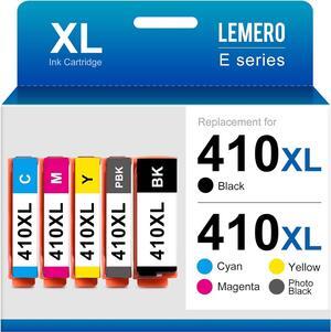 LEMERO 410XL Remanufactured Ink Cartridge Replacement  410XL 410 XL T410XL for Expression XP-7100 XP-640 XP-830 XP-630 XP-530 XP-635 (Black Cyan Magenta Yellow Photo Black, 5 Pack)
