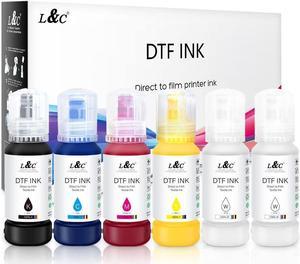  Yamation DTF Ink 600ml: Refill for DTF Printers Epson ET-8550,  XP-15000, L1800, L805, R1390, R2400, Direct to Film Printing (100ml x 6,  White Cyan Magenta Yellow Black)