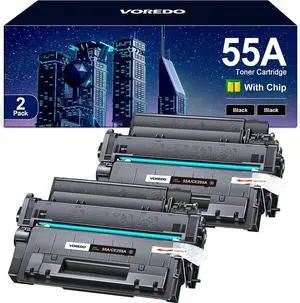 55A CE255A High Yield Compatible Toner Replacement  55A Black Toner Cartridge 55X CE255X  Laserjet P3015 P3015dn P3015x Pro 500 MFP M521dn M521dw M521 M525 Series Printer (Black, 2-Pack)