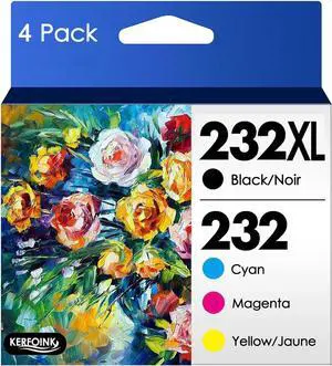 232XL Ink Cartridges Remanufactured Replacement  232 Ink Cartridges 232XL for Expression Home XP-4200 XP-4205 Workforce WF-2930 WF-2950 Printer (Black, Cyan, Magenta, Yellow, 4 Pack)