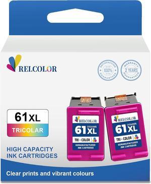 Relcolor Replacement  HP61 XL 61 XL 61XL Ink Cartridge Color Combo for Envy 4500 5530 4502 5534 5535 Deskjet 2540 3050 1000 1510 1512 1010 1056 OfficeJet 4630 4635 2620 Printer HP61XL